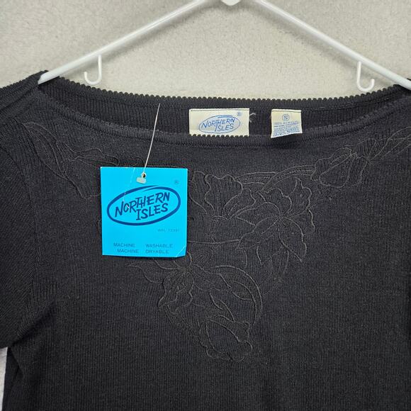 Northern Isles Embroidered Sweater Womens S Acrylic Pullover Scoop Neck NEW - Picture 5 of 11